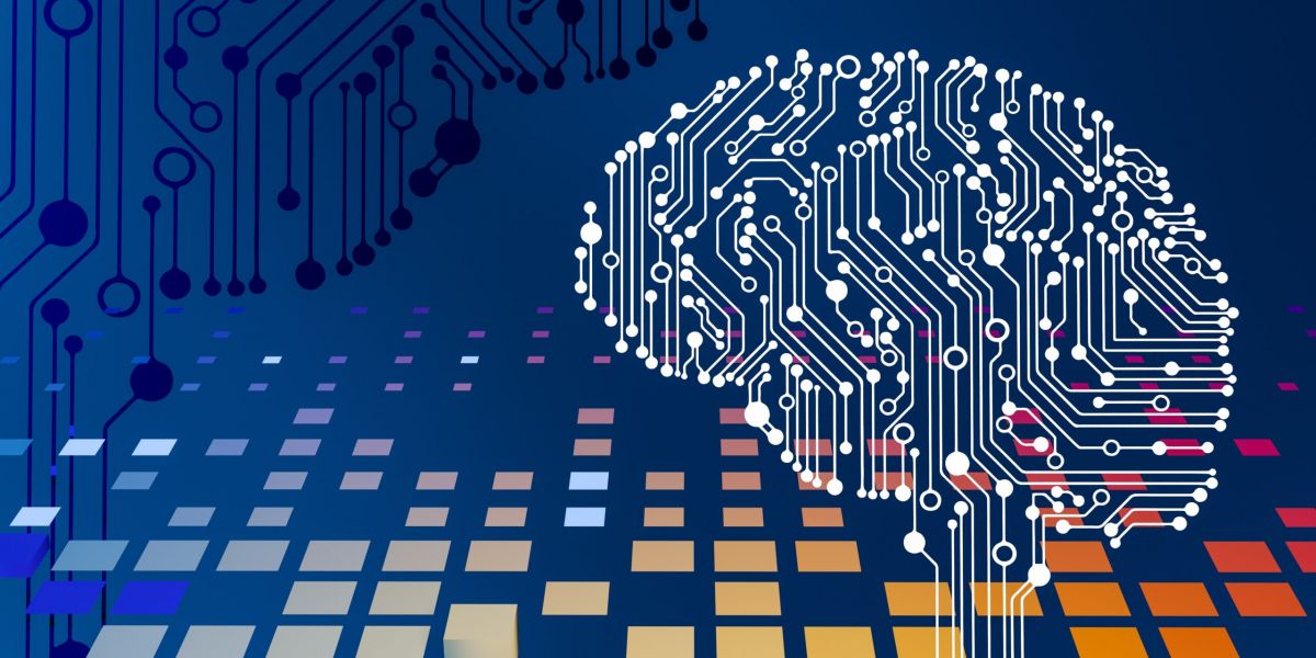 a computer circuit board with a brain on it